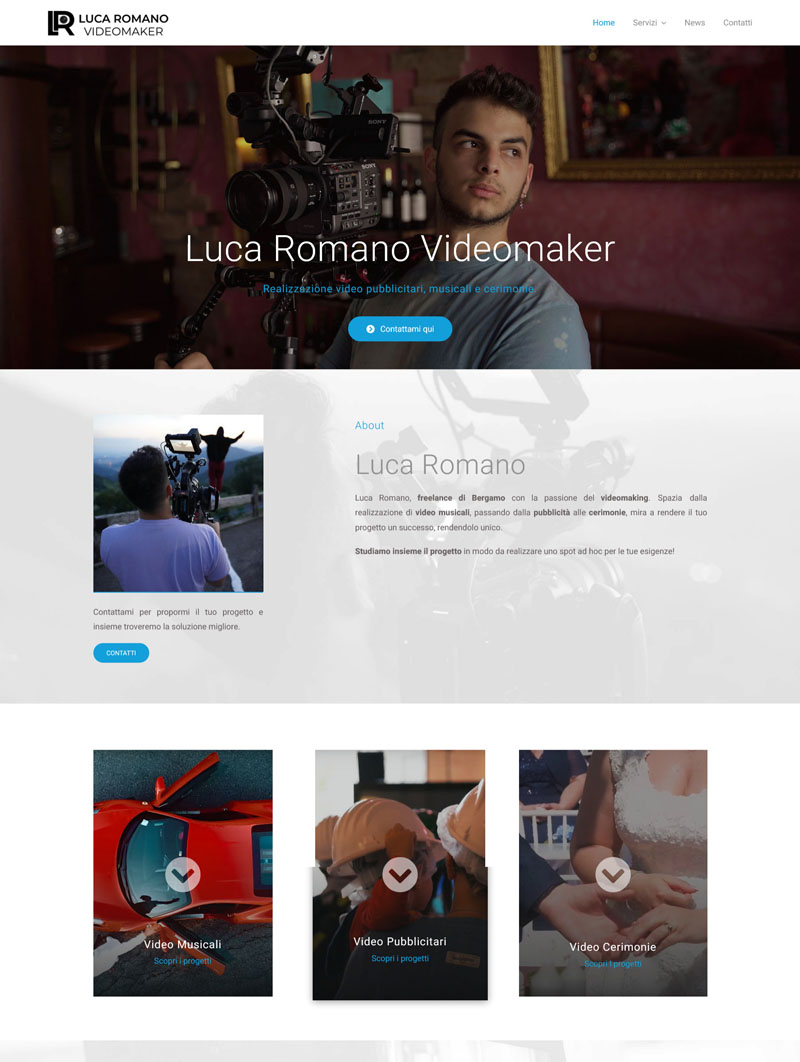 Sito web Luca Romano Videomaker Brembate, by FemaWeb Bergamo